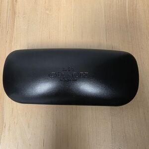 Coach Sunglass Case Hard Clamshell Black Eyeglass Case Embossed Logo